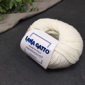 Пряжа Lana Gatto Merinocot 10001 (белая)